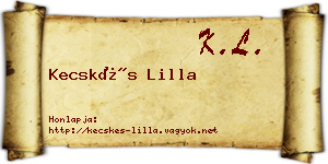 Kecskés Lilla névjegykártya
